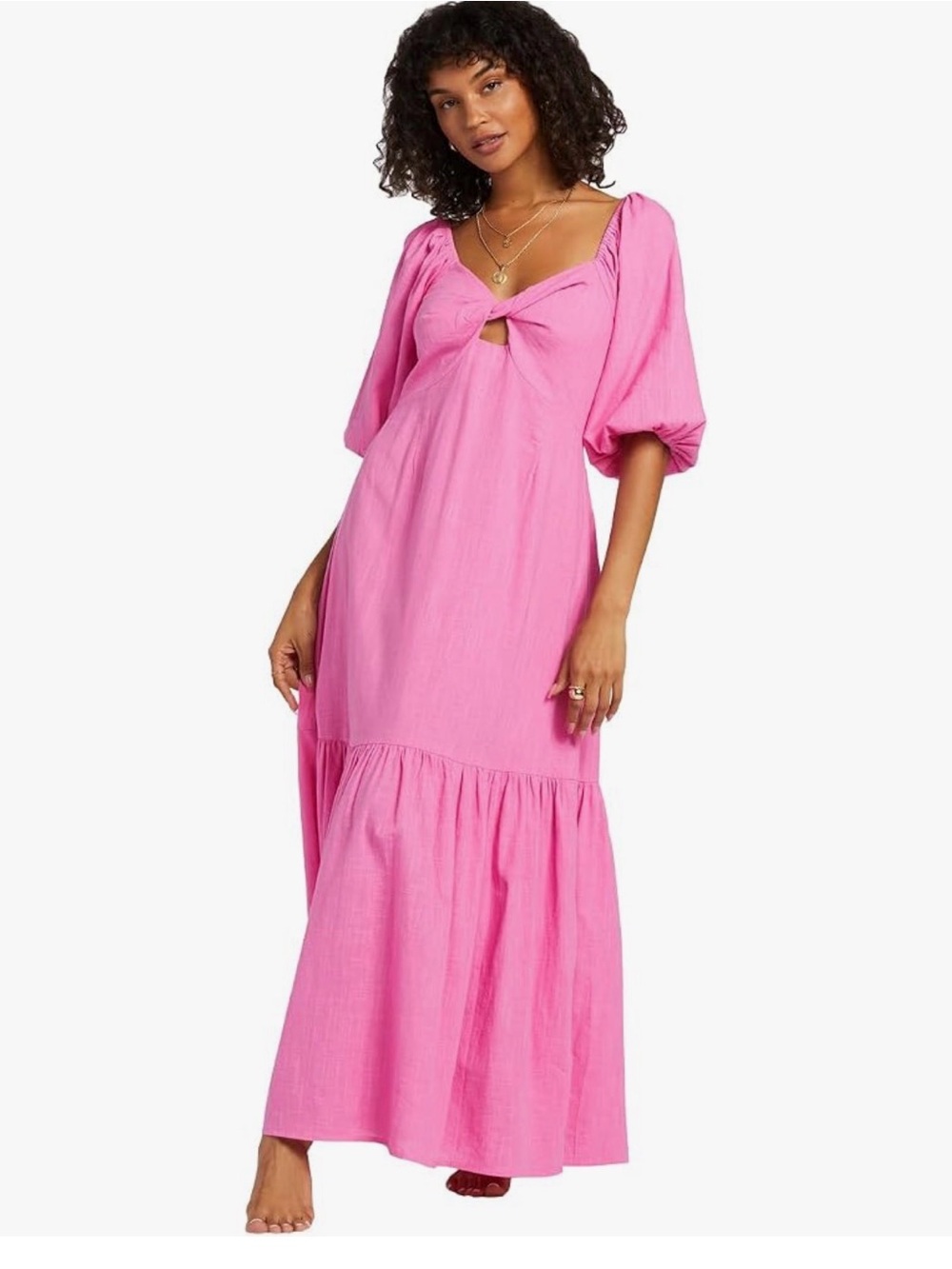 Pink Sleeved Beachy Maxi Dress